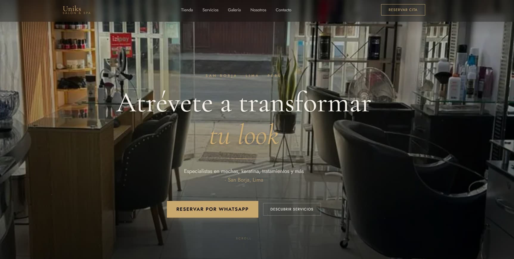 Captura de pantalla de Uniks Salón & Spa